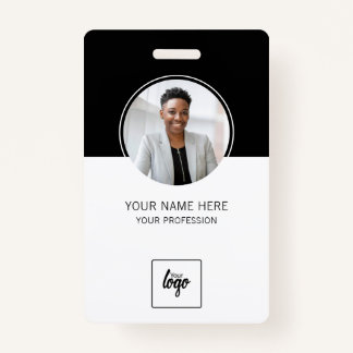 Modern ID Custom Logo Employee Photo Personalised ID Badge