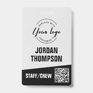 Modern ID Minimalist QR code Custom logo Badge