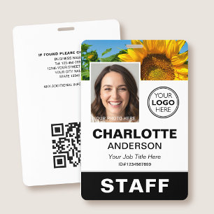 Modern ID Photo Business Employee Logo Black Staff Badge