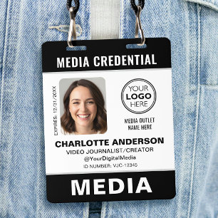 Modern ID Photo Media Press Logo Security Black Badge