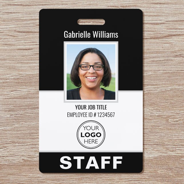 Modern ID Photo Security Staff Pass Black Custom ID Badge (Creator Uploaded)