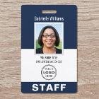 Modern ID Photo Security Staff Pass Blue Custom