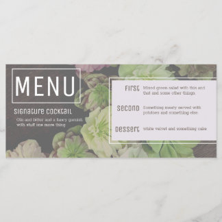 MODERN II Garden Hellebore Wood White Menu Card
