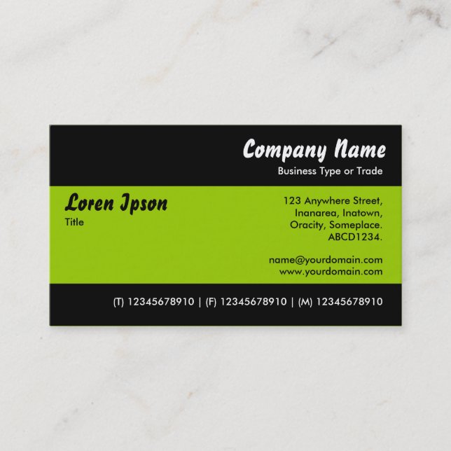Modern II - Martian Green Business Card (Front)
