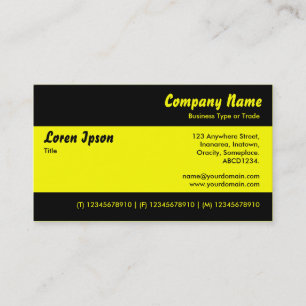 Modern II - Yellow and Black Business Card