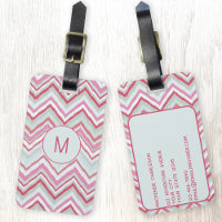 Modern Ikat Chevron Stripe Monogram Initial