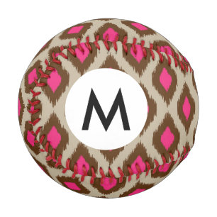 Modern ikat pattern baseball