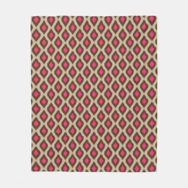 Modern ikat pattern fleece blanket (Front)