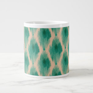 Modern Ikat Pattern Mug Teal & Clay Boho Design