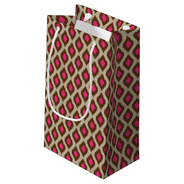 Modern ikat pattern small gift bag (Back Angled)