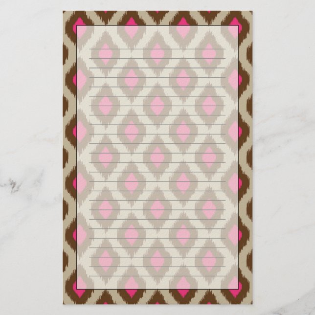 Modern ikat pattern stationery (Front)