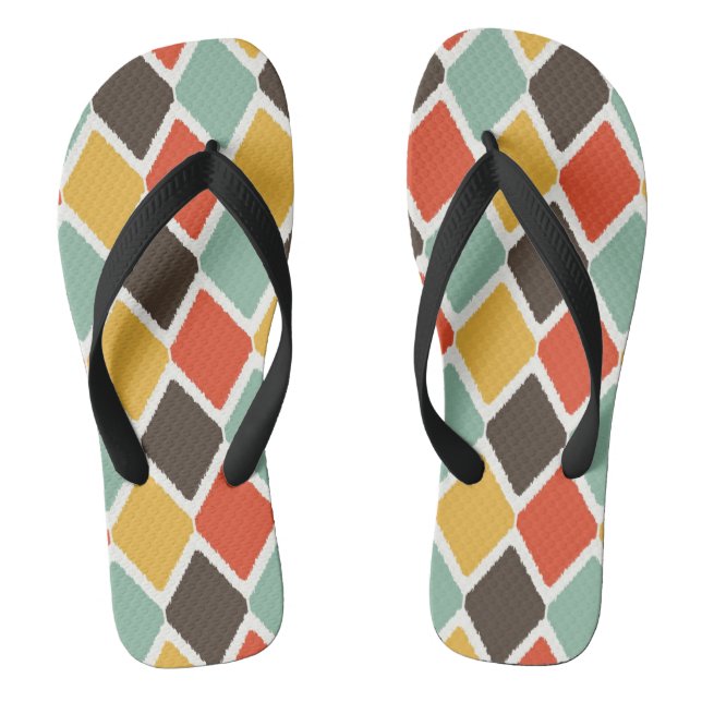 Modern ikat tribal fashion pattern jandals (Footbed)
