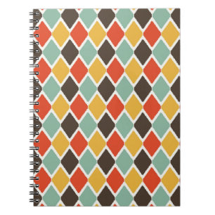 Modern ikat tribal fashion pattern spiral notebook