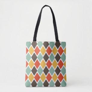 Modern ikat tribal fashion pattern tote bag