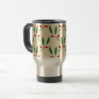 Modern Illustrated Red Berries Pattern