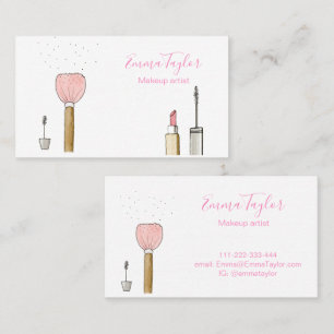 Modern illustration makeup artist business cards
