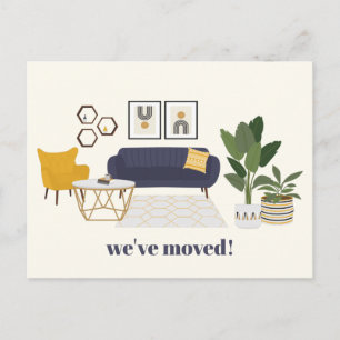 Modern Illustration We Moved New Home Address Postcard