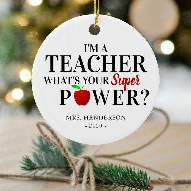 Modern 'I'm a Teacher' | Teacher Appreciation Gift Ceramic Tree Decoration (Creator Uploaded)