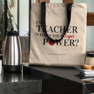 Modern 'I'm a Teacher' Teacher Appreciation Gift Tote Bag