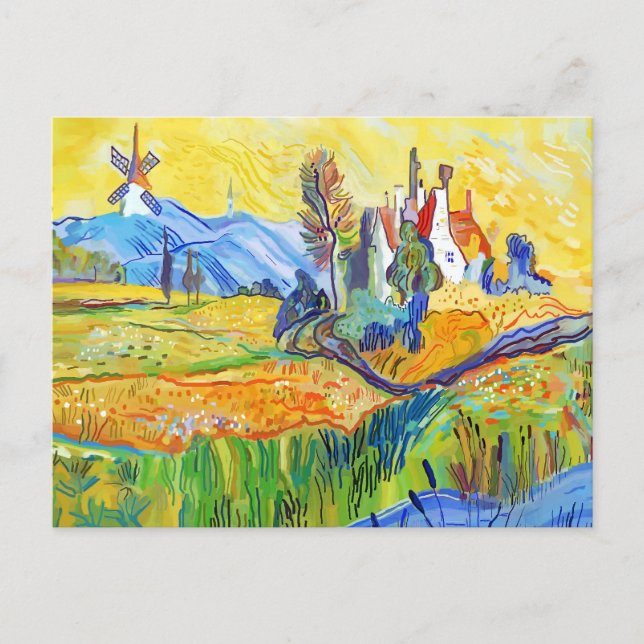 Modern Impressionist Art Summer Provence Scenery Postcard (Front)