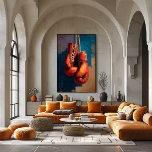 Modern Impressionist Boxing Gloves Strength Poster