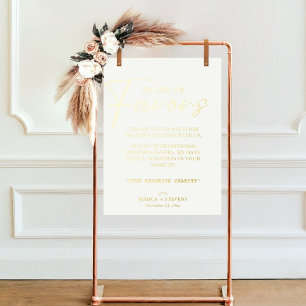Modern in lieu of favours wedding charity donation foil prints