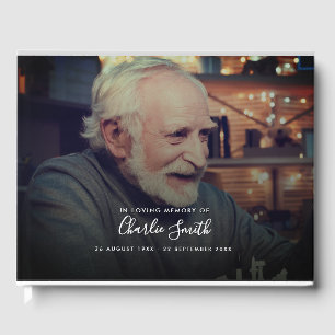 Modern In Loving Memory 2-Photo Funeral Guest Book