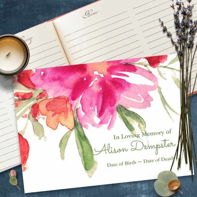 Modern In Loving Memory Elegant Sympathy Funeral Guest Book (funeral guest books, sympathy, celebration of life, in loving memory, memorial service, remembrance,)