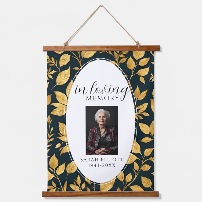 Modern In Loving Memory Foam Board with Photo Hanging Tapestry (Front)