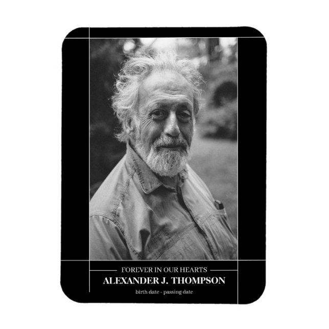 Modern In Loving Memory Funeral Photo Magnet (Vertical)