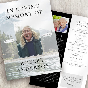 Modern In Loving Memory Funeral Program Card