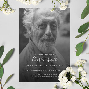 Modern In Loving Memory Funeral Program Programme