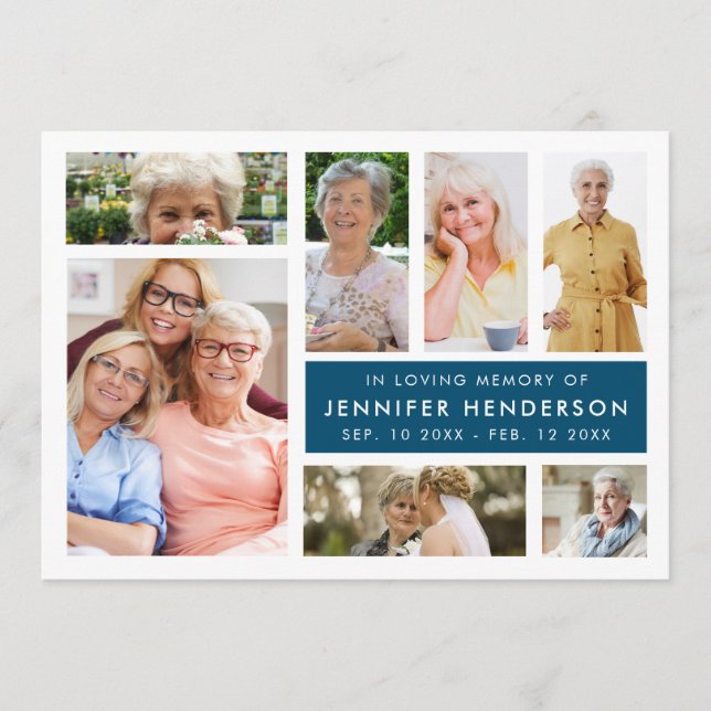 Modern In Loving Memory Photo Collage Funeral Programme (Front)