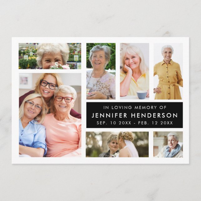Modern In Loving Memory Photo Collage Funeral Programme (Front)