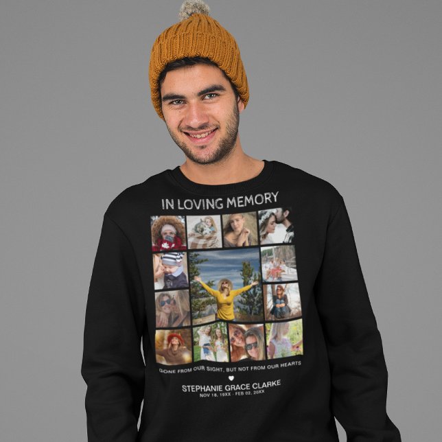 Modern 'In loving Memory' Photo Collage Memorial Sweatshirt (Creator Uploaded)