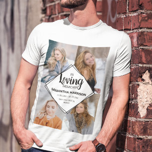 Modern In Loving Memory Photo Collage Memorial T-Shirt