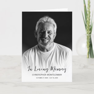 Modern In Loving Memory Photo Funeral Folded Programme