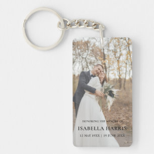 Modern “In Loving Memory” Photo Keepsake Key Ring