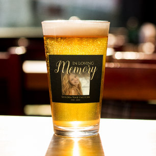 Modern In Loving Memory Photo Memorial Glass