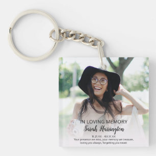 Modern In Loving Memory   Photo Memorial Key Ring