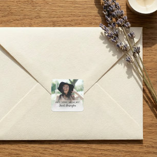 Modern In Loving Memory   Photo Memorial Square Sticker