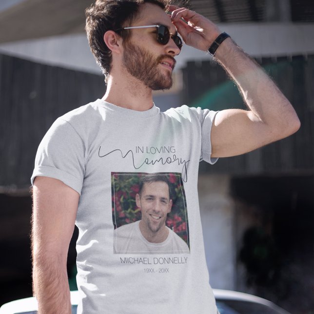 Modern In Loving Memory | Photo Memorial T-Shirt (Creator Uploaded)
