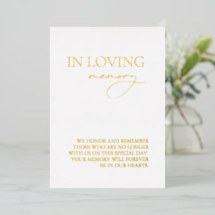 Modern In Loving Memory Simple Wedding Memorial