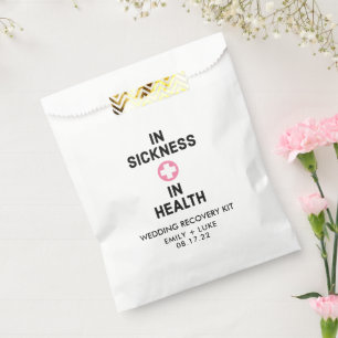 Modern IN SICKNESS AND HEALTH Wedding Recovery Fa Favour Bags