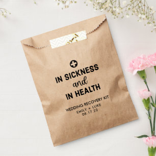 Modern IN SICKNESS AND HEALTH Wedding Recovery Favour Bags
