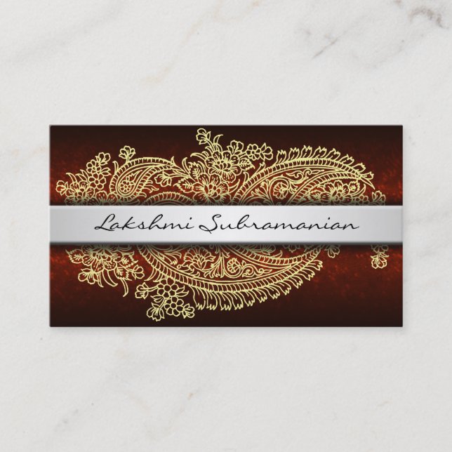 Modern India Paisley Business Cards (Front)