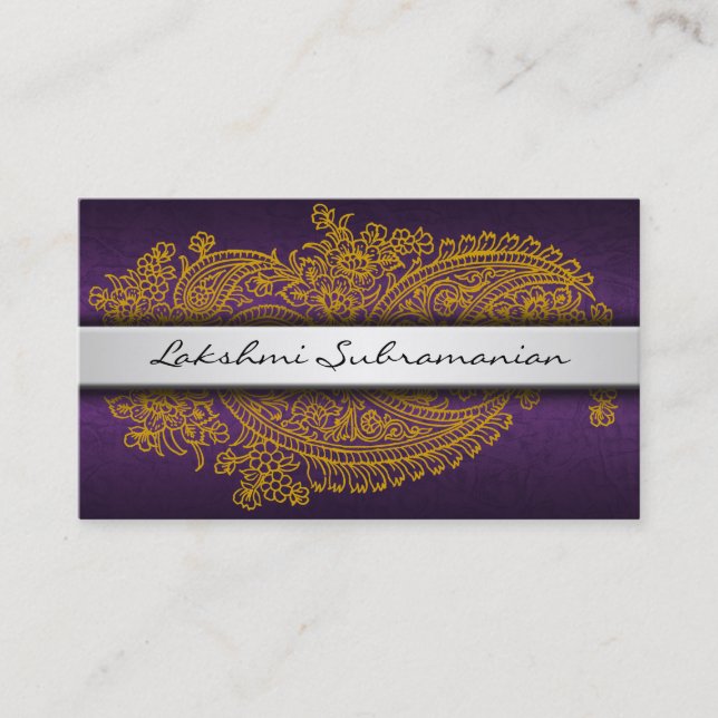 Modern India Paisley Business Cards (Front)