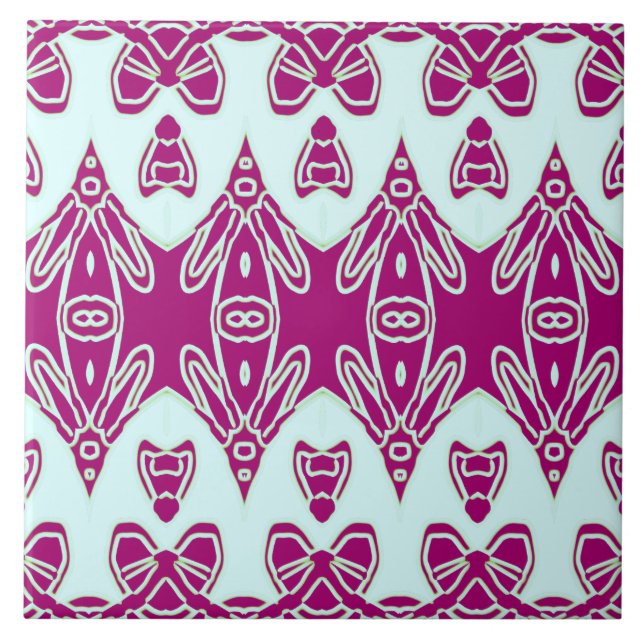 Modern Indian traditional Teal & Maroon classic  Tile (Front)