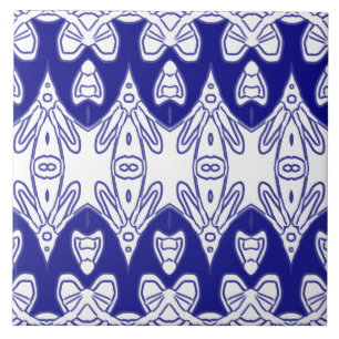 Modern Indian traditional white & blue classic  Tile