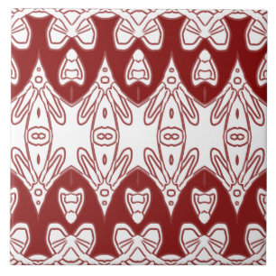 Modern Indian traditional white & red classic   Tile